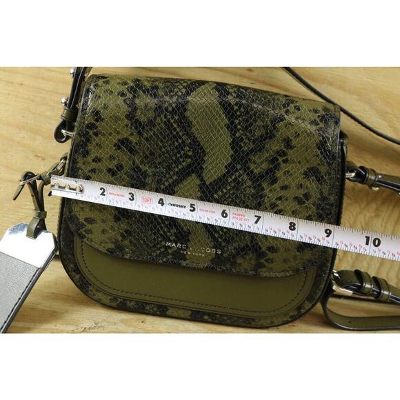Marc Jacobs Bag Womens Leather Rider Embossed Green Snakeskin Crossbody Shoulder - Picture 5 of 16
